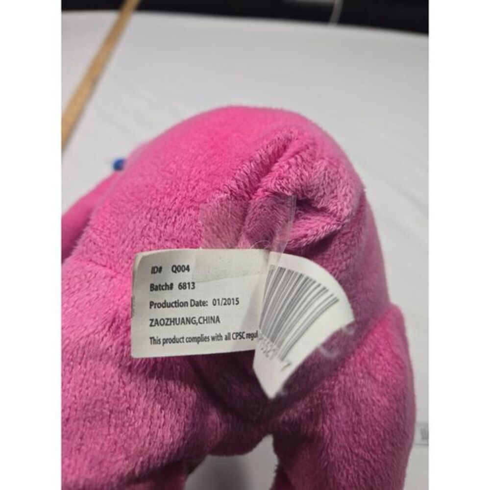 Kellytoy Plush Caw Stuffed Animal pink with Blue ears Soft Cuddly Toy 15" - Picture 5 of 6